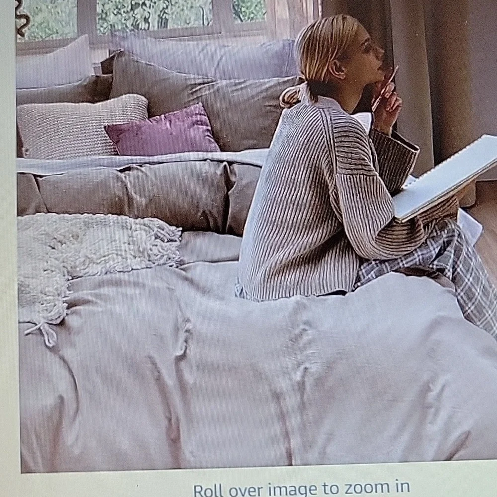 Bedsure tan 3 piece duvet cover set Full 80x90